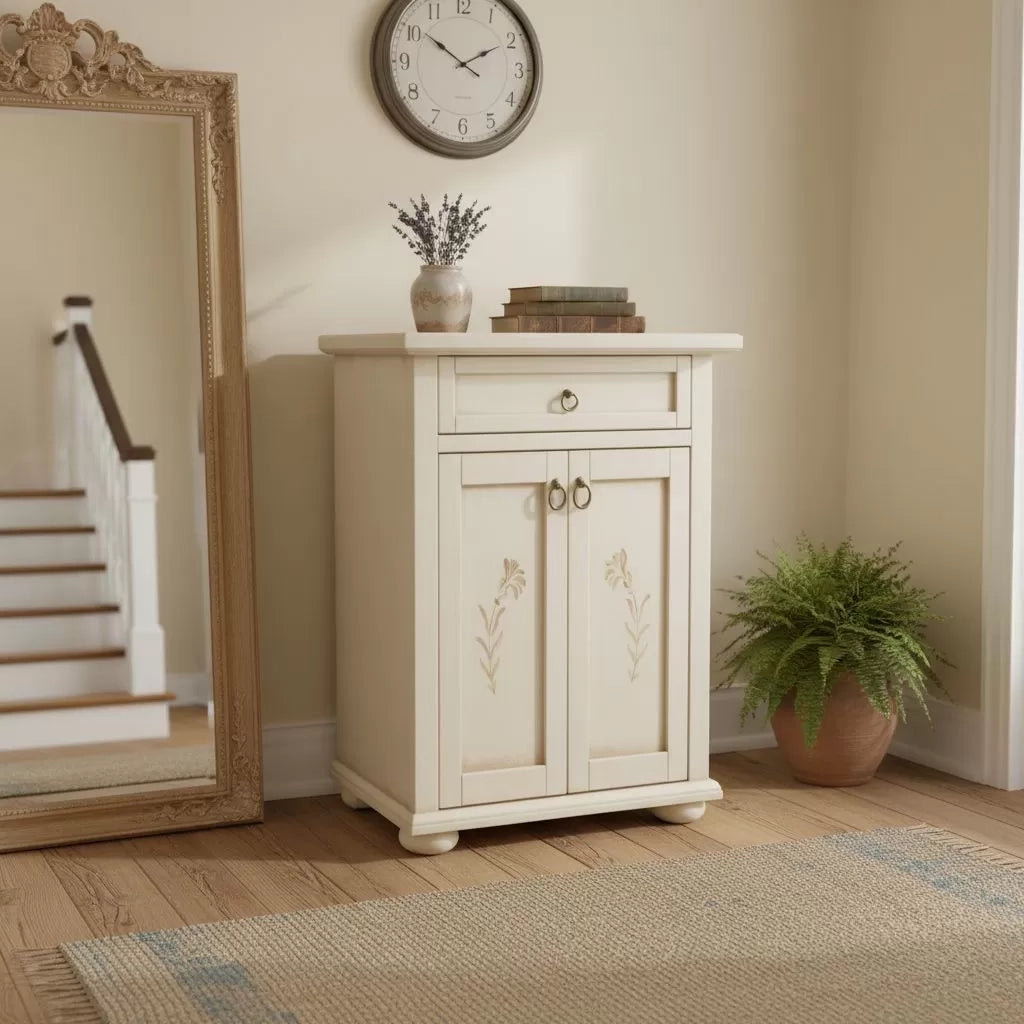 Madia credenza 2 porte 1 cassetto avorio patinato l.64 p.32 h.81 - Mobili 2G