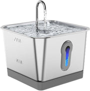 Fountain per Gatti Intelligente – 3,5L Fonte per Animali da Compagnia Senza Fili in Acciaio Inossidabile, Fonte per Animali da Compagnia Silenziosa Automatica con Filtro a Carbone Attivo