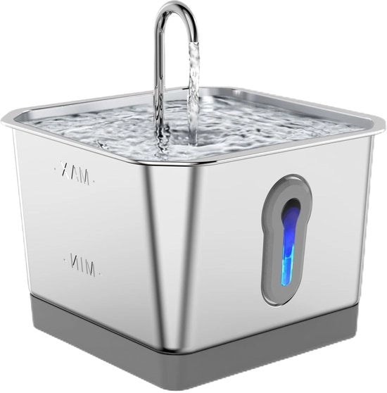 Fountain per Gatti Intelligente – 3,5L Fonte per Animali da Compagnia Senza Fili in Acciaio Inossidabile, Fonte per Animali da Compagnia Silenziosa Automatica con Filtro a Carbone Attivo