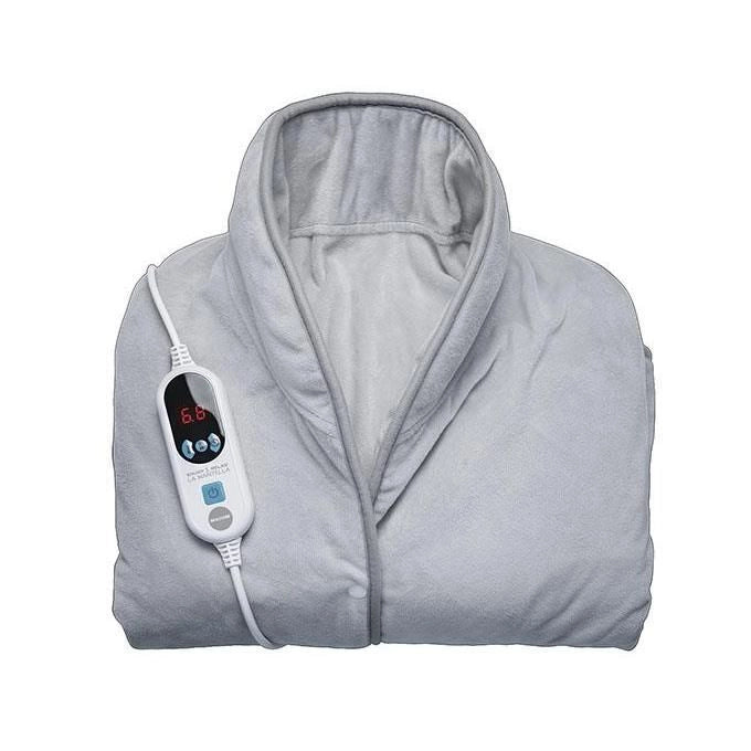 Macom 936 coperta/cuscino elettrico Coperta elettrica 100 W Grigio Microfibra
