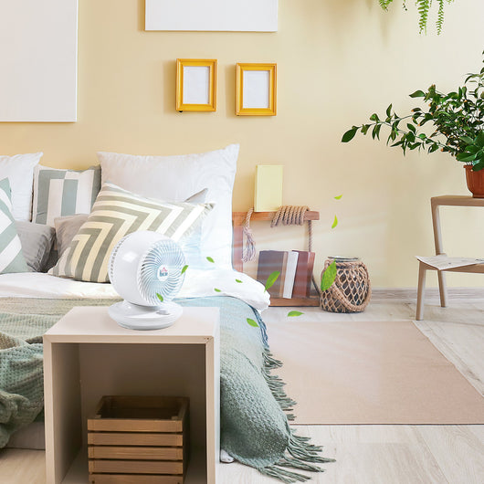 Ventilatore da Tavolo 3 Velocità 27x27x34 cm Oscillazione 70° e Inclinazione 90° Bianco