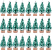 Albero di Natale Artificiale in Sisal Mini con Base in Legno - Verde
