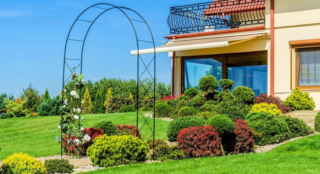 Arco da giardino in metallo KADAX per rose, rampicanti, fiori, supporto per fiori 255 cm