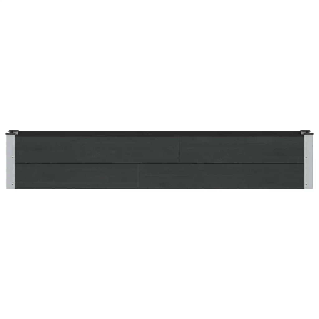 Letto rialzato da giardino Nero 200 x 30 x 36 cm alluminio 42039038
