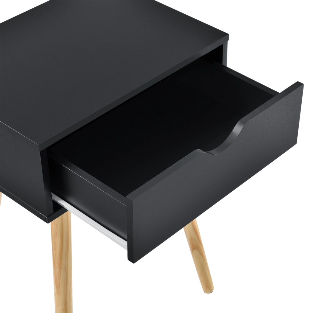Comodino Tavolino Laterale Sörby con Cassetto - Nero [en.casa]