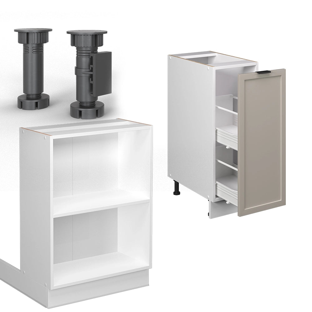 Isola cucina Fame-Line GrigioBeige/Bianco 90 cm con cassetto, senza piano di lavoro Vicco