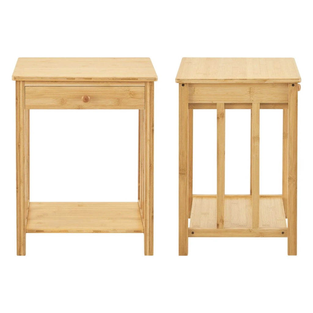 Set di 2 tavolini laterali in bambù 51 x 40 x 35 cm naturale 03_0009711