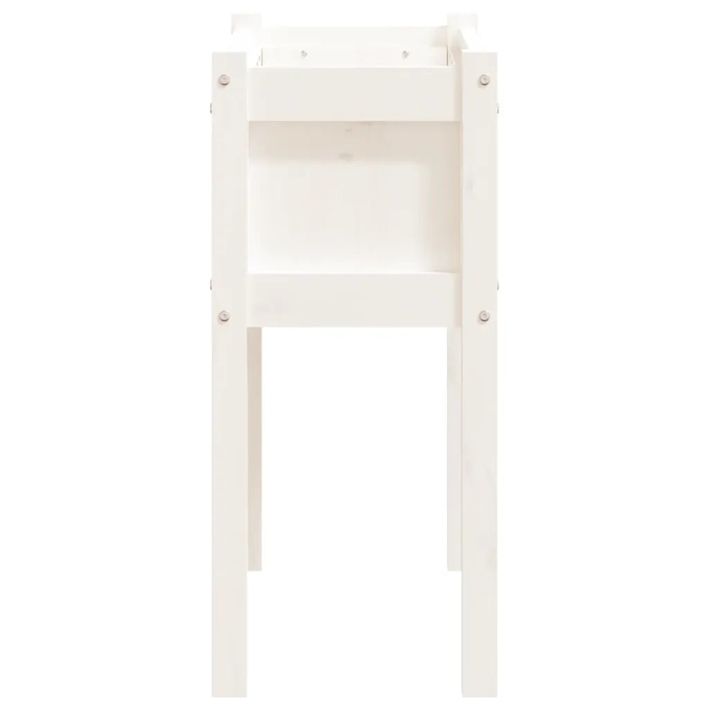 Fioriera | Cassetta per fiori | Vaso da Giardino con Gambe Bianca 70x31x70 cm Massello Pino