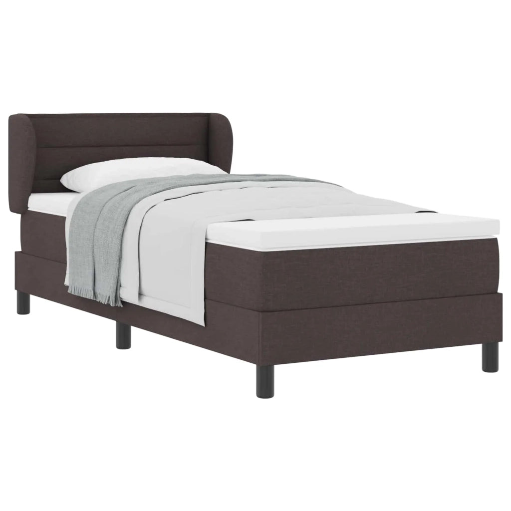 Letto a molle con materasso Marrone Scuro 90 x 190 cm Tessuto 3339936