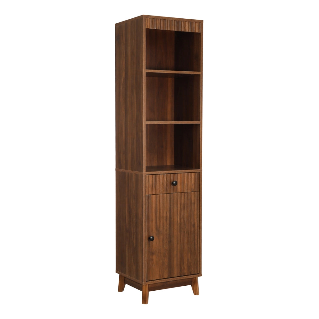 Mobile da bagno con 1 anta; 1 cassetto e vani aperti per bagno in MDF 40x36x172 cm
