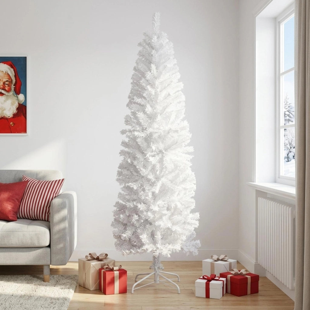 Albero di Natale Artificiale Sottile 240 cm PVC e Acciaio 42055244