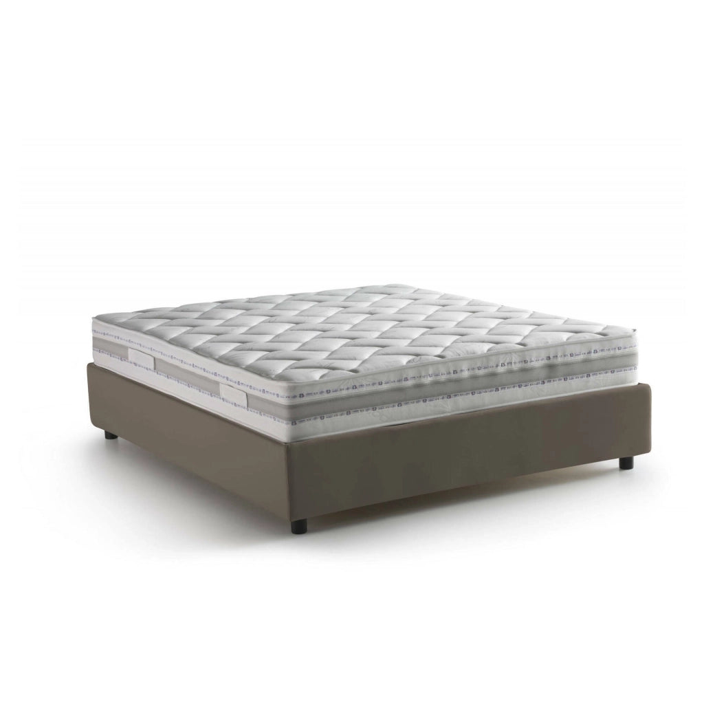 Letto Matrimoniale Aluin, Letto Matrimoniale Materasso Incluso Made in Italy, Grigio