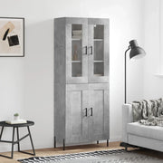 Credenza-Buffet-Armadio da cucina Grigio Cemento 69,5x34x180 cm in Legno Multistrato 736402