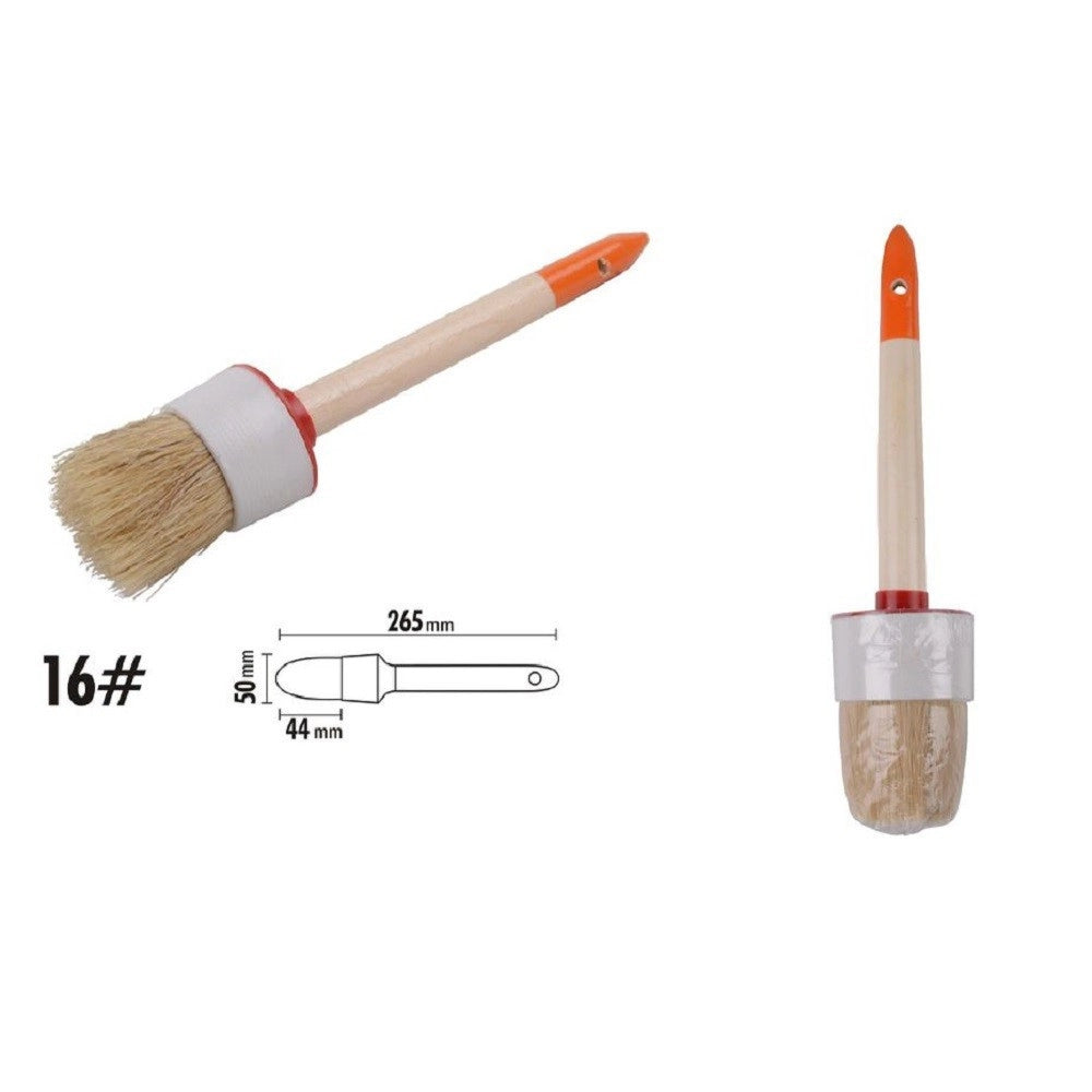 Trade Shop - Pennello Pittura Maniglia In Legno Setole Naturali A Testa Tonda 44 Mm 16" 90296 -