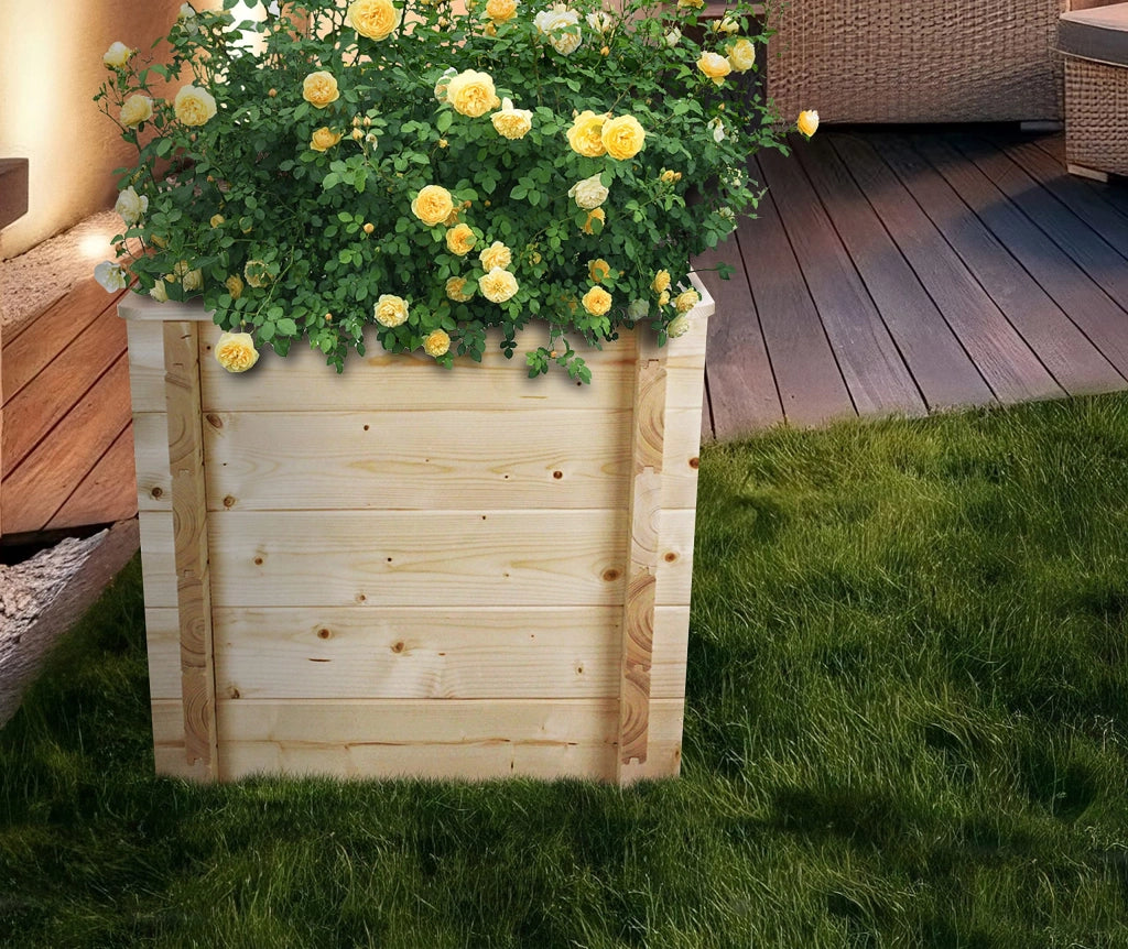 L?aiuola di giardino sopraelevata in legno - 58x38x57 cm - Timbela M611