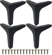 4 pezzi di supporti per mobili in metallo nero, altezza 15 cm, con viti, ideali per sedili, tavoli da salotto, armadi, comodini, cassetti, supporti per mobili, ideali per progetti di fai da te