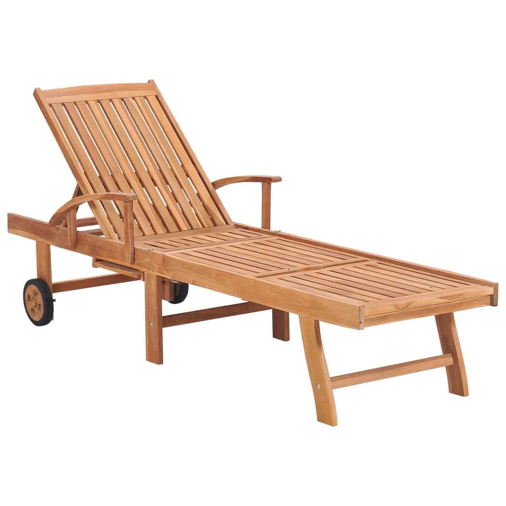 Set di 2 lettini prendisole sedie a sdraio lettini prendisole aiuole da giardino mobili da giardino con cuscini rossi legno massello di teak 02_0012035
