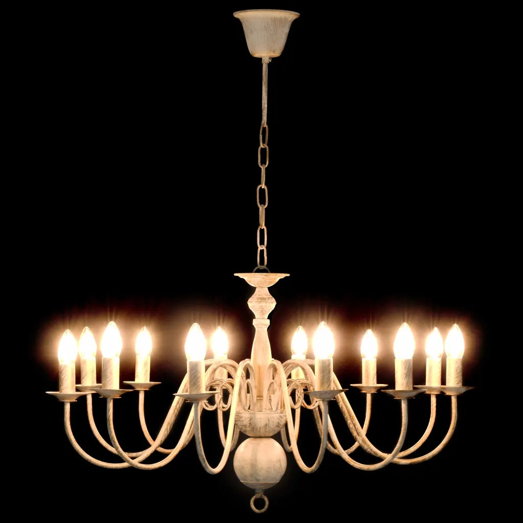 Candelabro Stile Anticato Bianco 12 Lampadine E14 CFW6586619