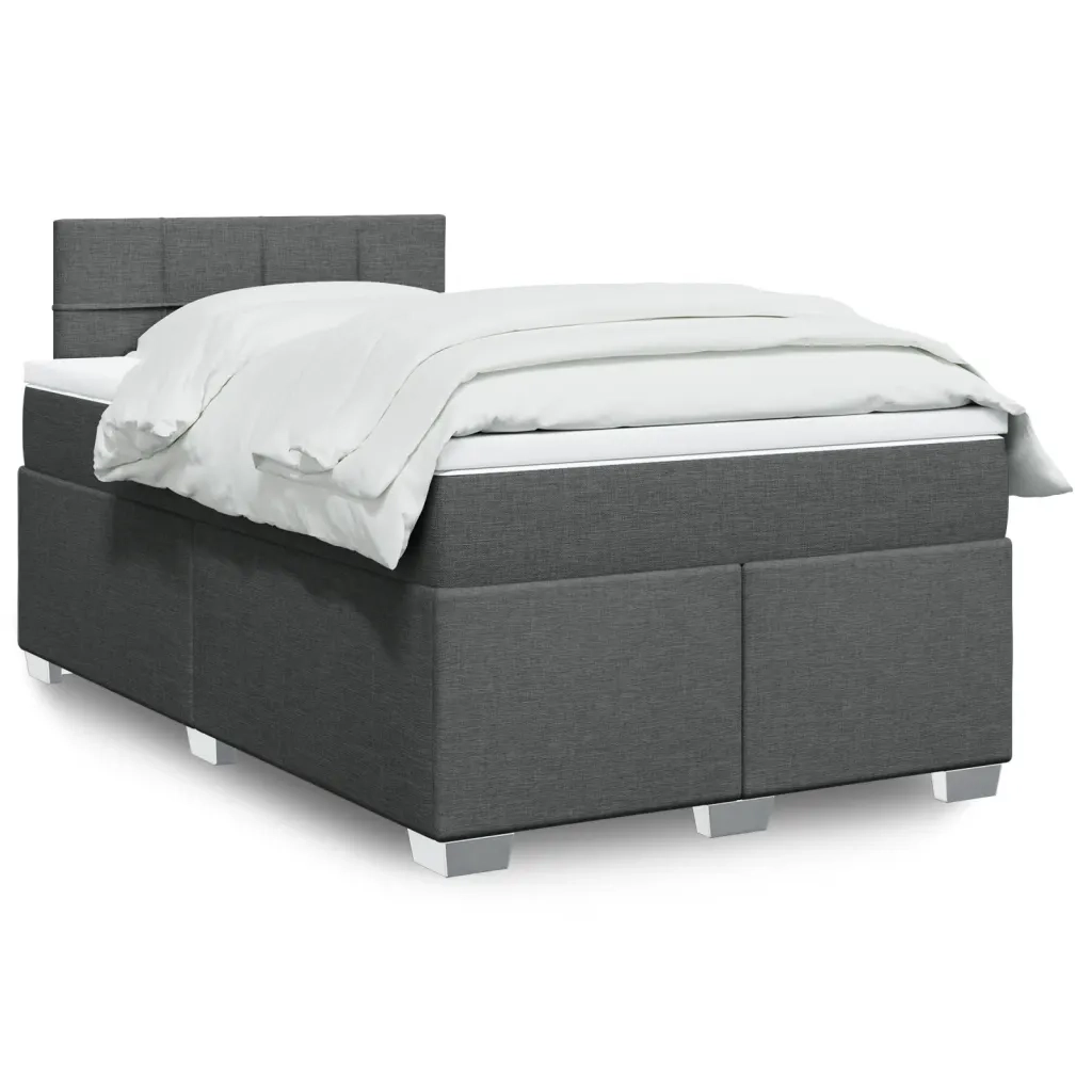 Giroletto a Molle con Materasso Grigio Scuro 120x200 cm Tessuto 3288156