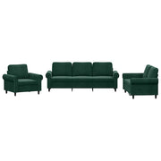 Set di Divani 3 pz con Cuscini Verde scuro in Vellutocod mxl 83293