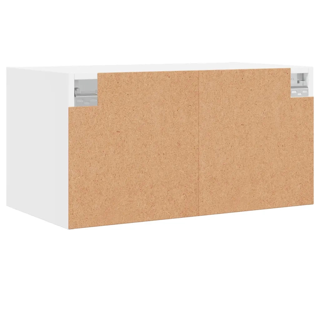 Armadietto a Muro | Mobili a Muro con Ante in Vetro 2 pz Bianco 68,5x37x35 cm