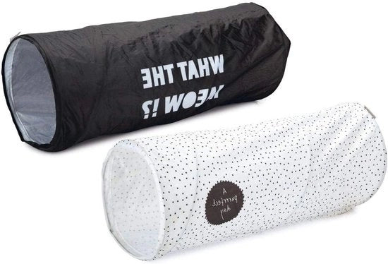 Tunnel per gatti in 2 dimensioni, nero - 64 x 25 x 25 cm