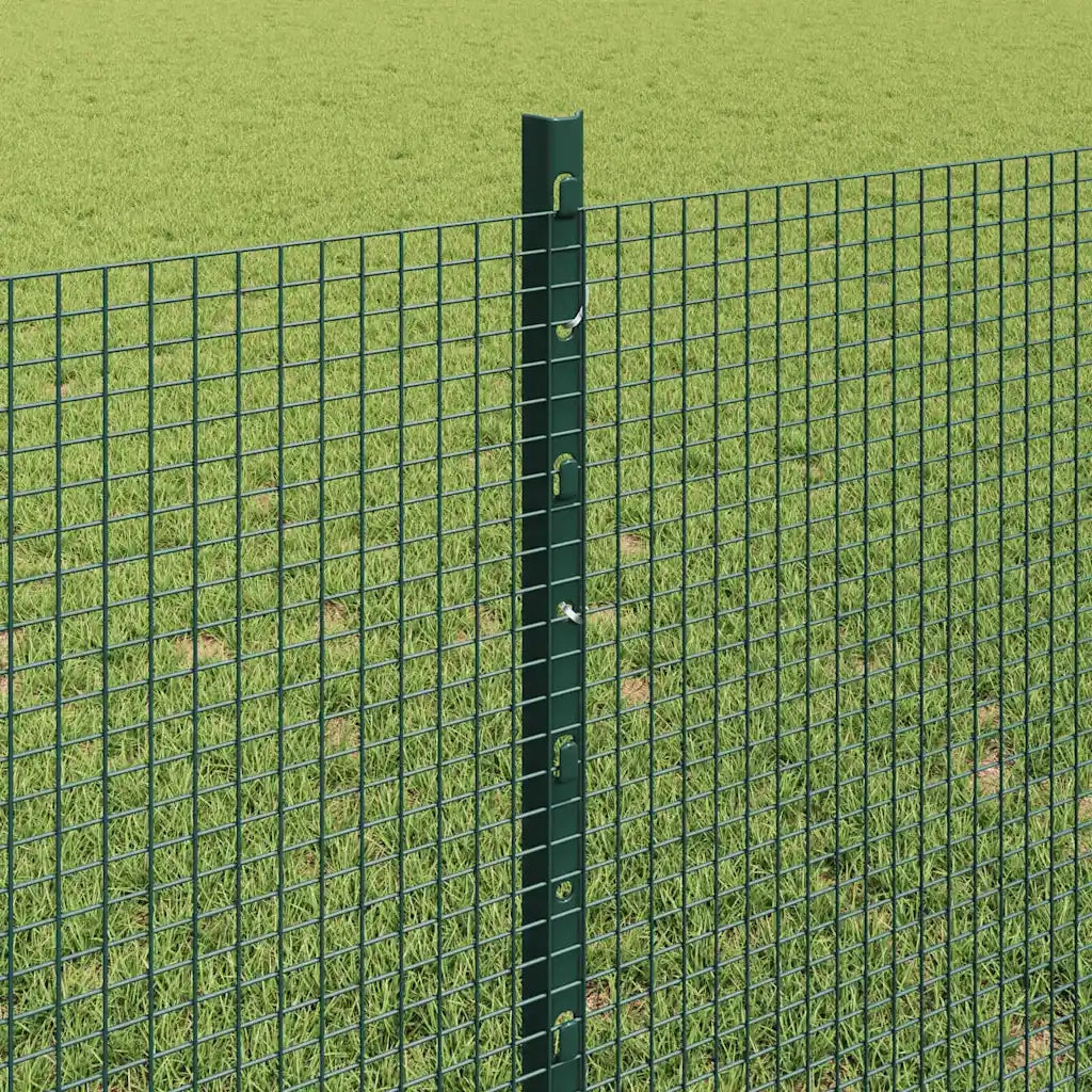 Recinzione con pali. Verde 0.8 x 25 m Acciaio