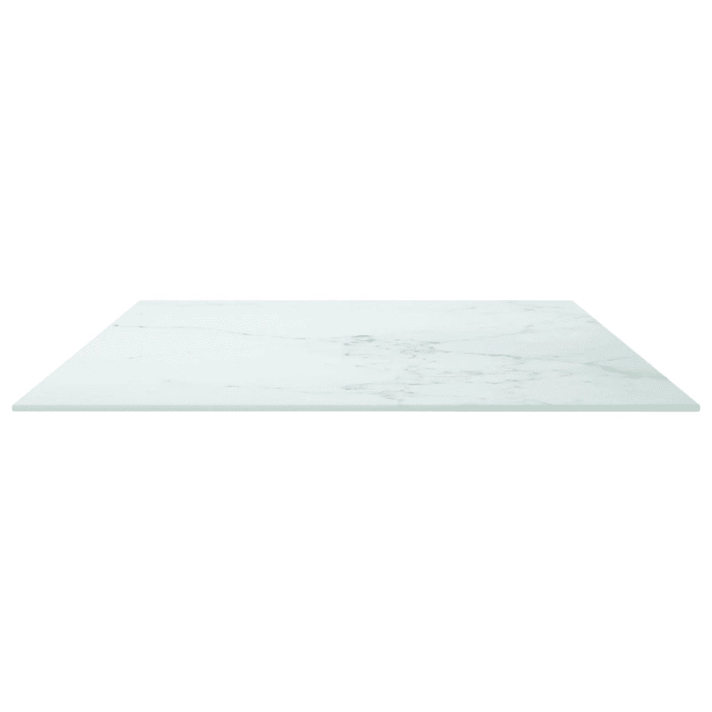 Piano per Tavolo Bianco 100x62cm 8mm in Vetro Aspetto Marmo  cod mxl 74729