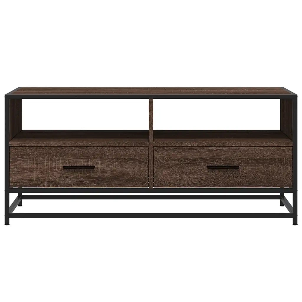 vidaXL Tavolino Rovere Marrone 100x50x45cm Legno Multistrato e Metallo