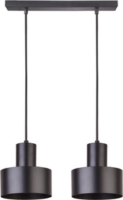 Lampada sospesa nera minimal decorativa Rif 2xE27 Sigma