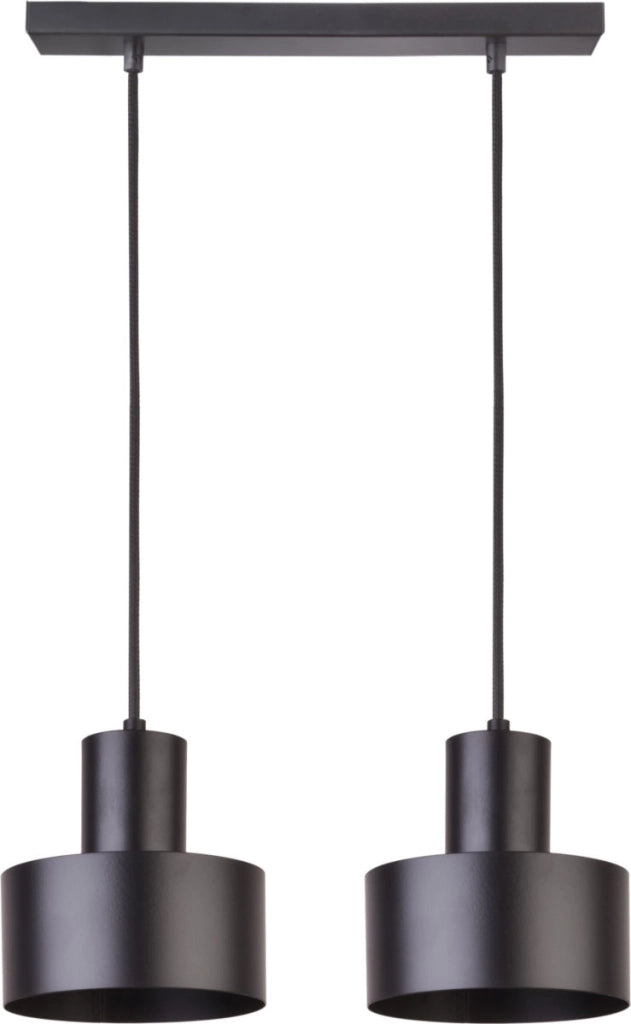 Lampada sospesa nera minimal decorativa Rif 2xE27 Sigma