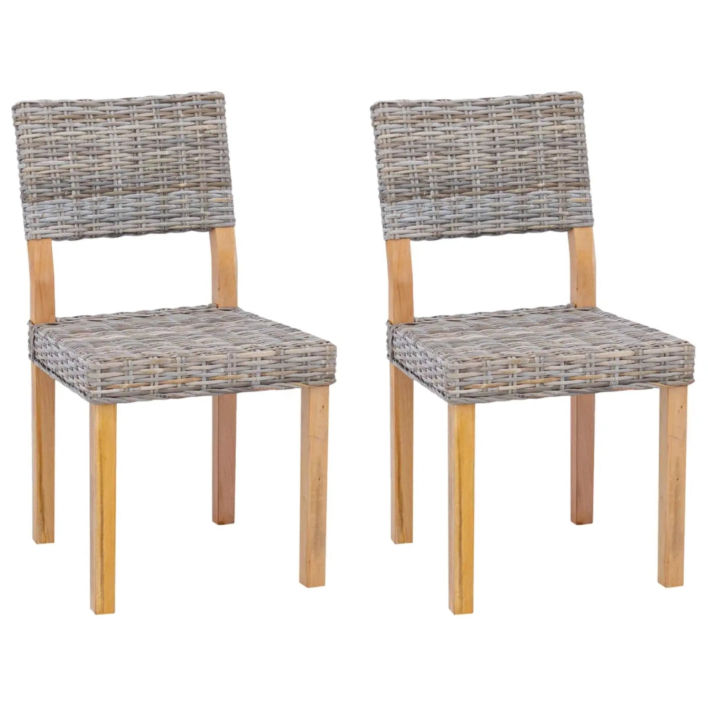 Sedia da pranzo 2 pcs Grigio Kubu 46 x 55 x 84 cm Rattan Kubu 42012424
