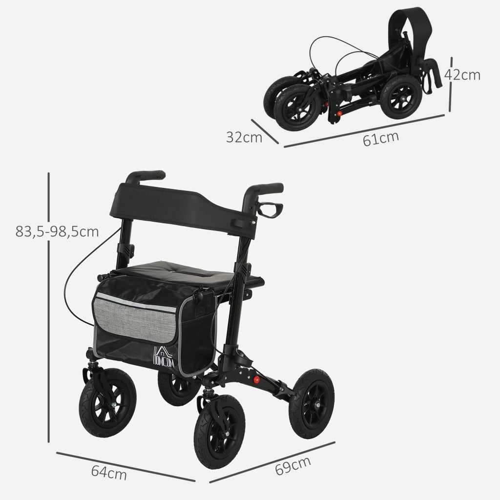 Rollator pieghevole 4 ruote ¨C ZephMum ¨C 69x64x98,5cm nero