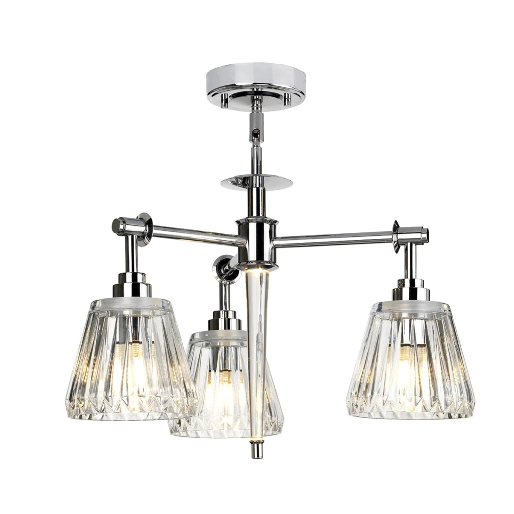 Lampadario Agatha Elstead cromato Ø47cm 4xG9 LED IP44