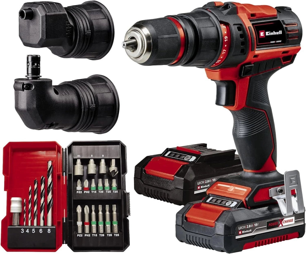 Trapano Avvitatore a Batteria TE-CD 18-45 3X-Li 22 (2x2,0 Ah)  - Set punte e bit da 22 pezzi
