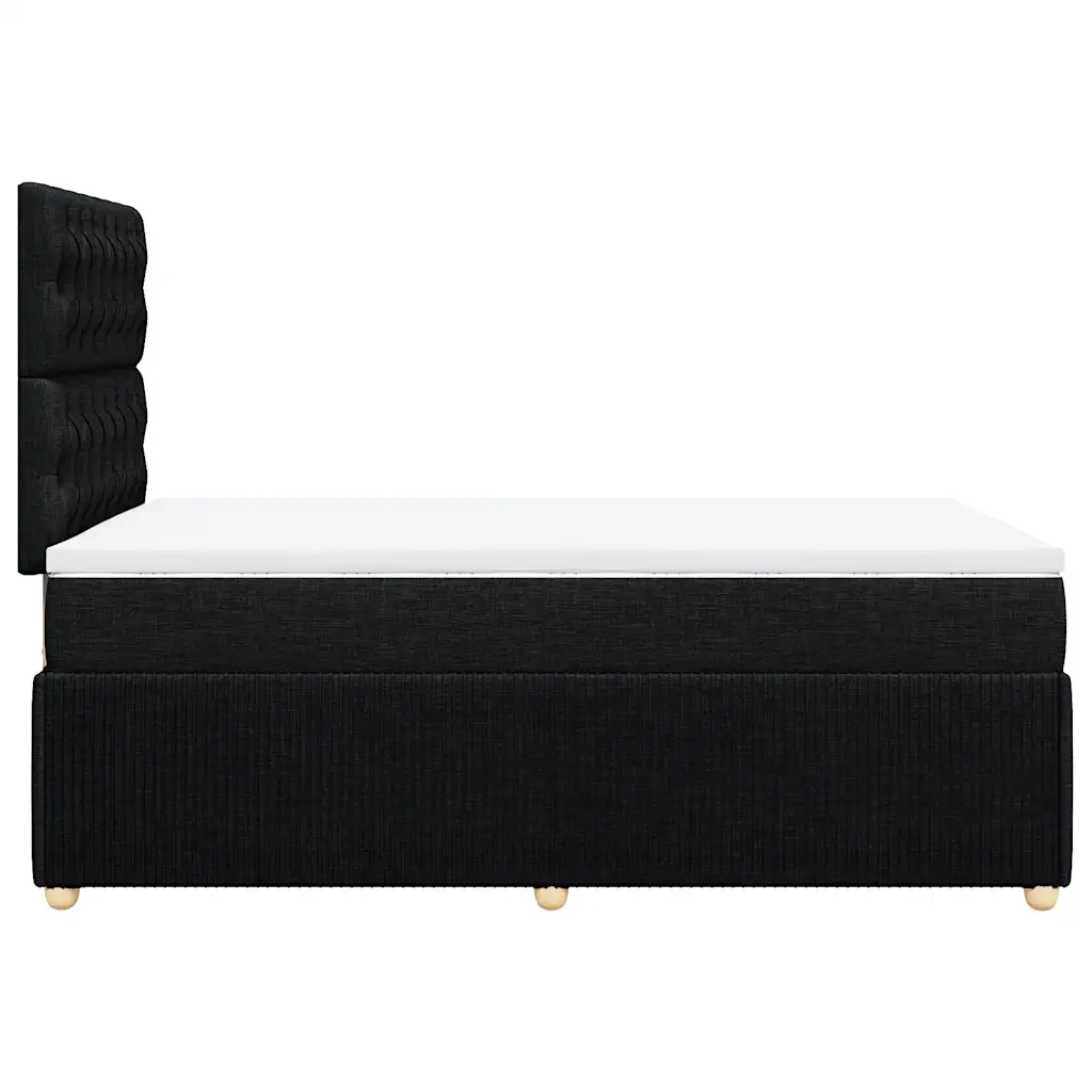 Giroletto a Molle con Materasso Nero 120x200 cm in Tessuto