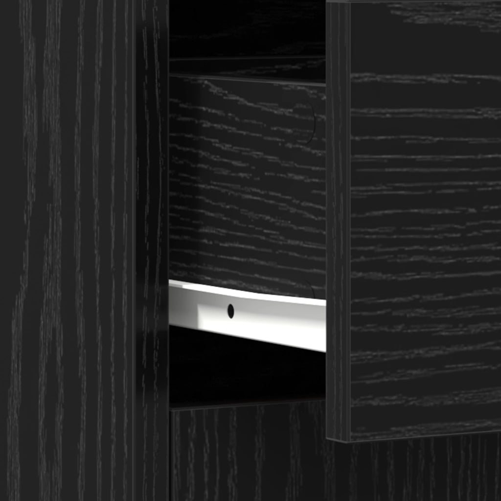 Mobile da Bagno  Nero Rovere 60x33x80 cm Legno Ingegnerizzato
