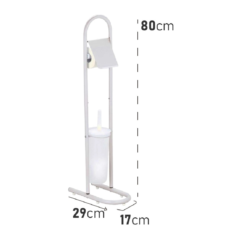 Piantane da Bagno Portarotolo Porta scopino Acciaio Smaltato Grigio Chiaro