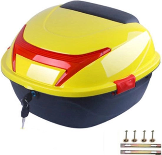 Abituriente posteriore per Moto Tour con Blocco Top - Grande Capacità - Giallo Limone - Universale - Elettrico