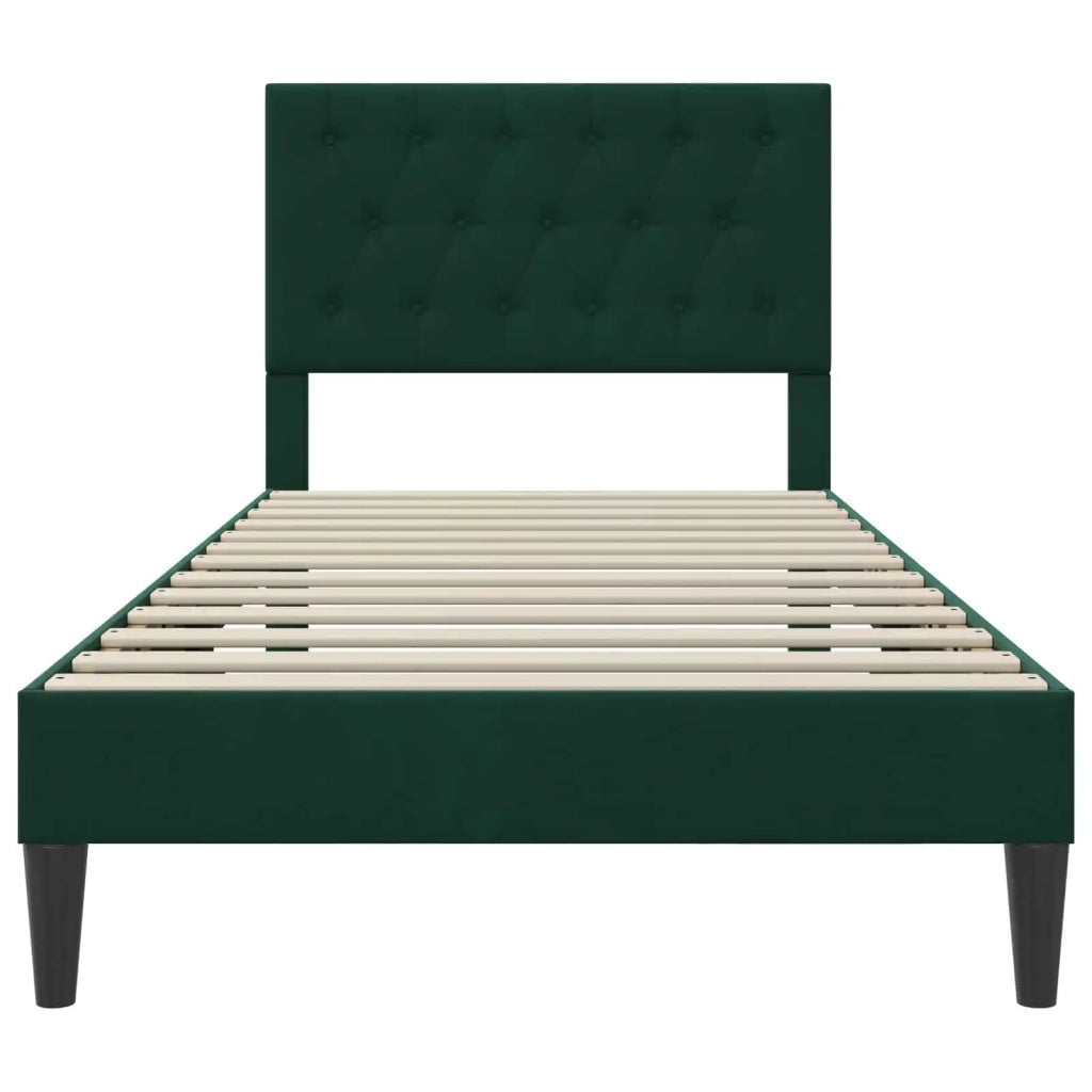 Struttura del letto Verde Scuro 90 x 190 cm Velluto 42027633
