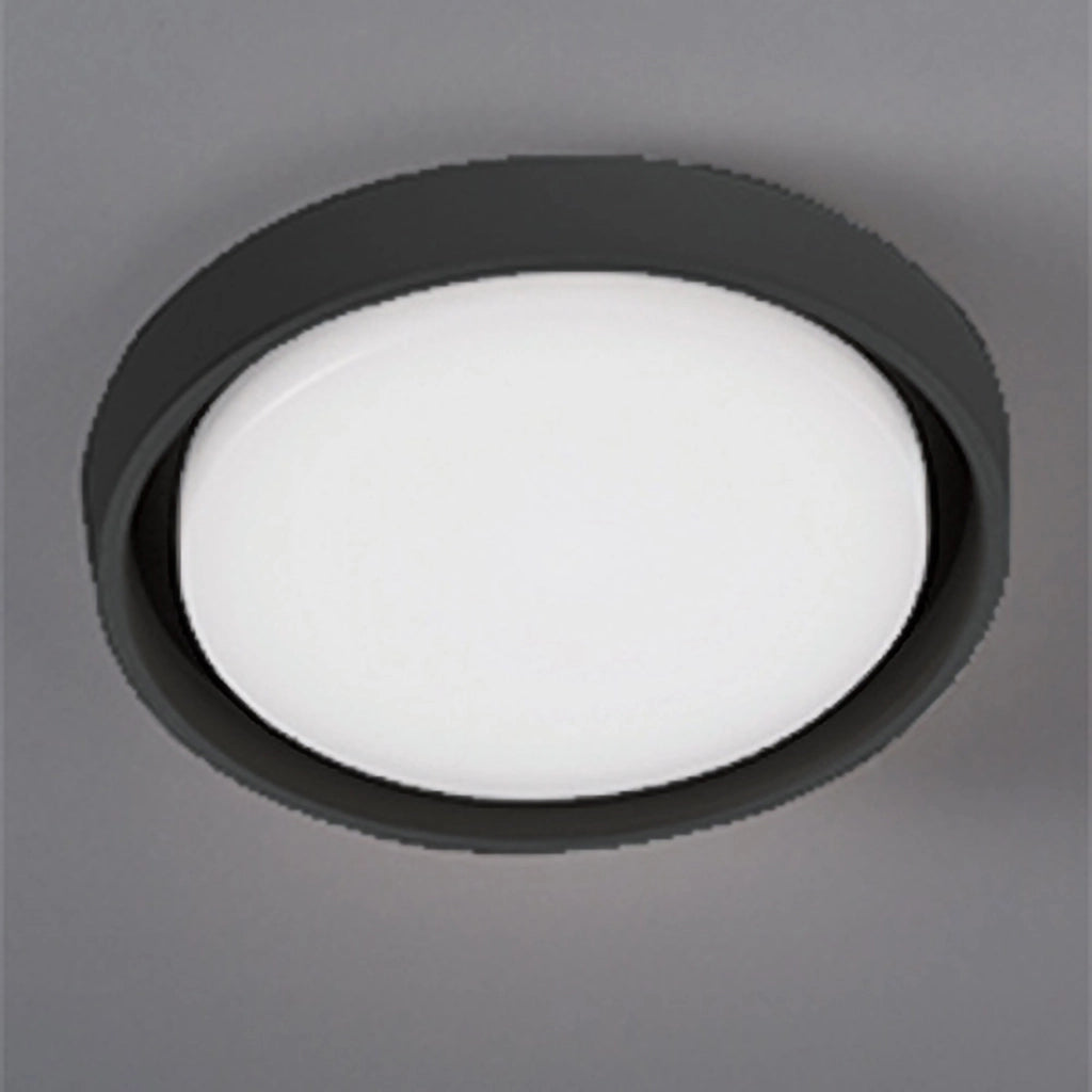 Alu Lampada da Parete e Soffitto a LED Grigio Scuro 30W 3000K IP54, Design Moderno Circolare con Diffusore in Policarbonato Opalino Satinato