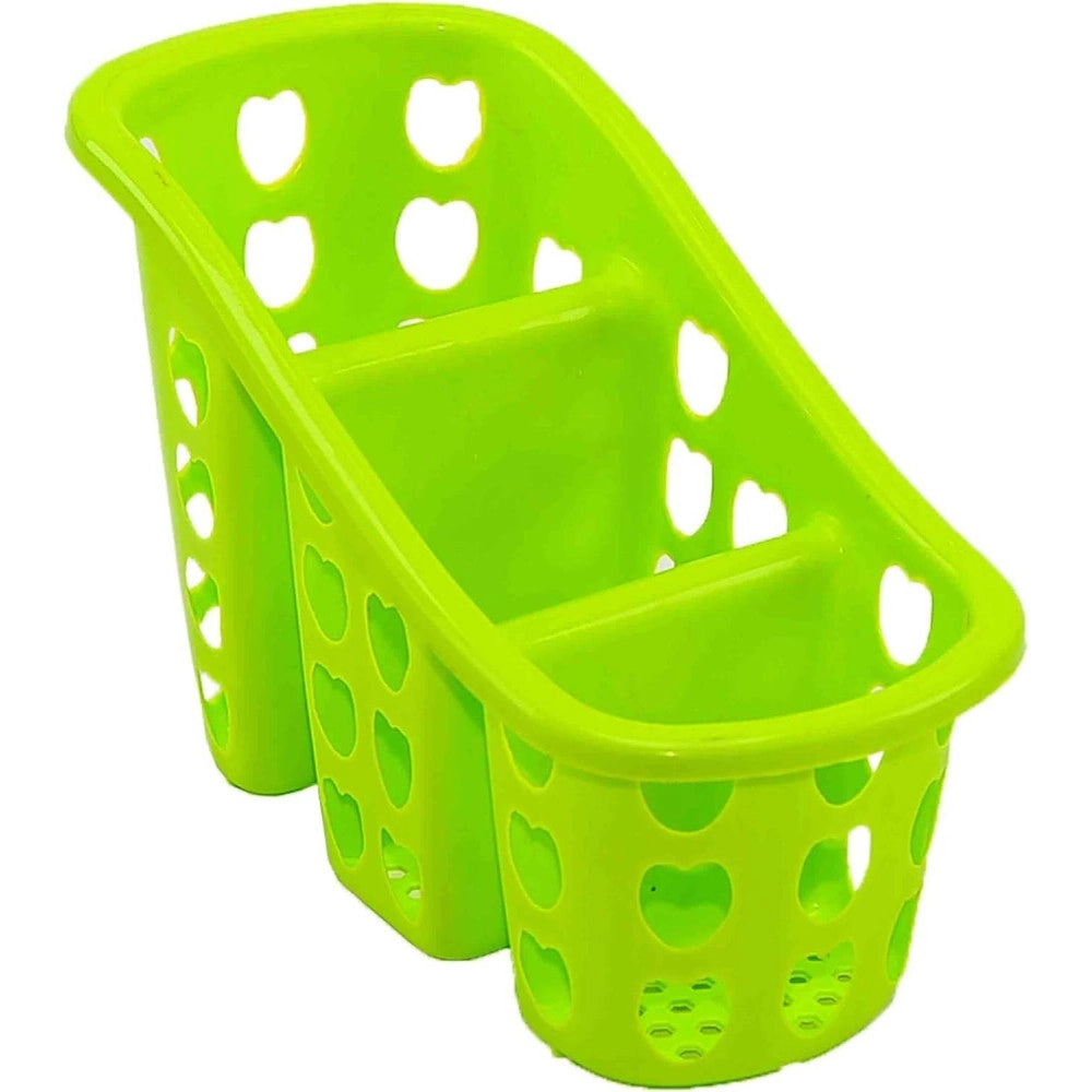 Trade Shop - Cestino Scolaposate Scola Portaposate 3 Scomparti Cucina Plastica Colorato Cuori -