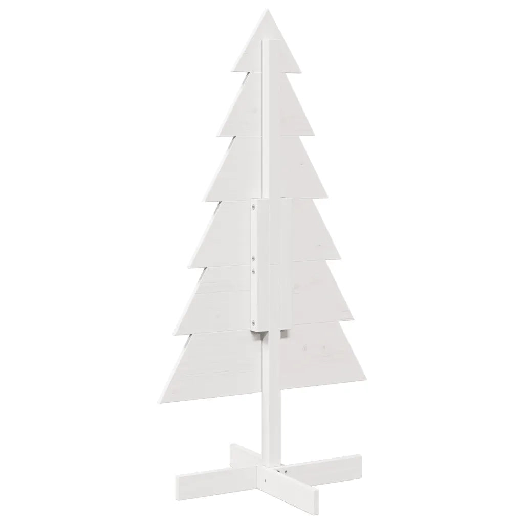 Albero di Natale | Decorazioni natalizie Decorativo Bianco 120cm Legno Massello di Pino