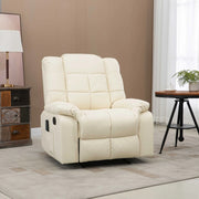 POLTRONA MASSAGGIO Reclinabile 94x99x99 cm Pelle sintetica Crema