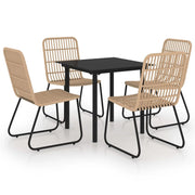 Set da pranzo da giardino mobile da esterno 5 pezzi in polyrattan e vetro 02_0014233
