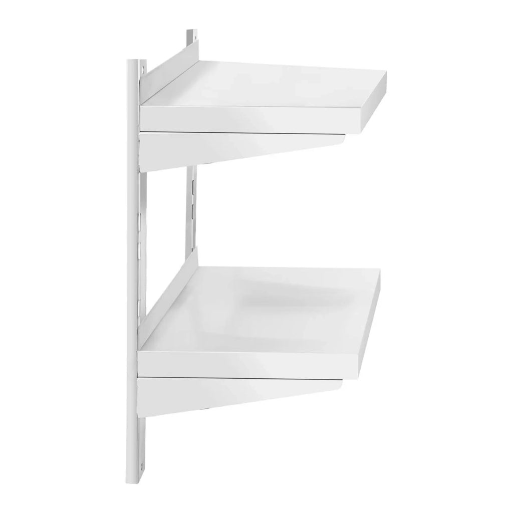 Mensola professionale a parete con 2 ripiani in acciaio inox - 30 x 60 cm 14_0001550