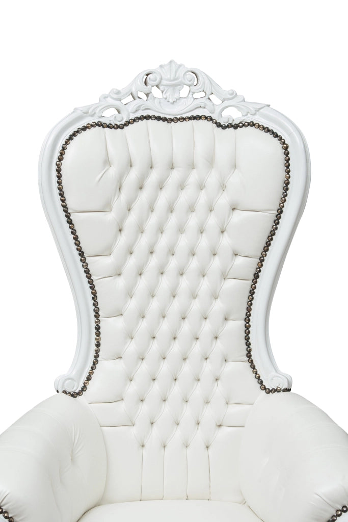 Biscottini Poltrona a trono stile francese Luigi XVI in legno massello di faggio L85XPR83XH145 cm