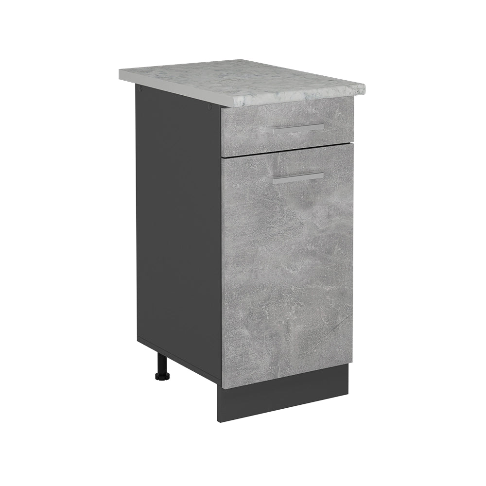 Mobiletto base per cucina R-Line Calcestruzzo/Antracite 40 cm PL Marmo Vicco