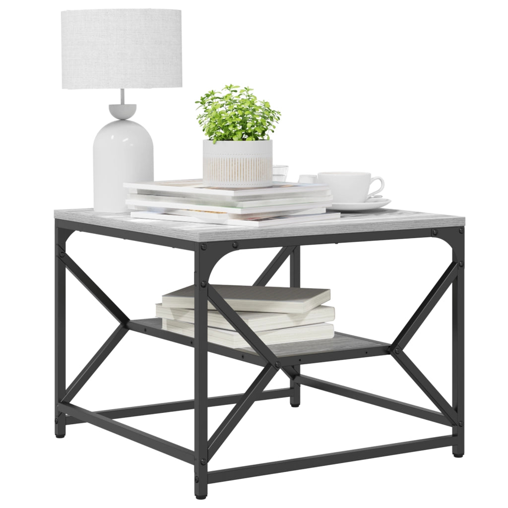 Tavolino da CaffÃ¨ con Ripiano - Grigio Sonoma - 51x50x40 cm - Fatto in Legno Ingegnerizzato