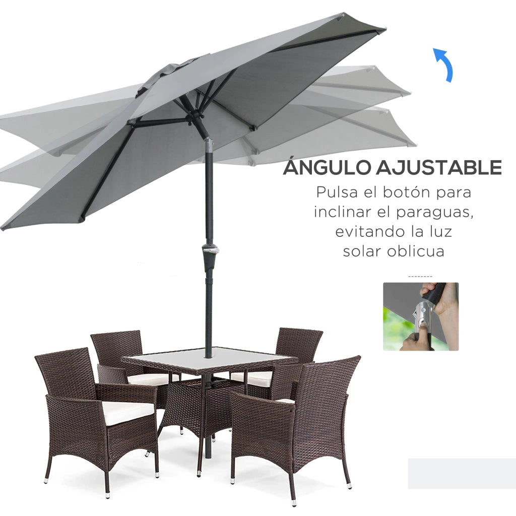 Ombrellone da Giardino ¨C zephmum ¨C Grigio ?230x216 cm